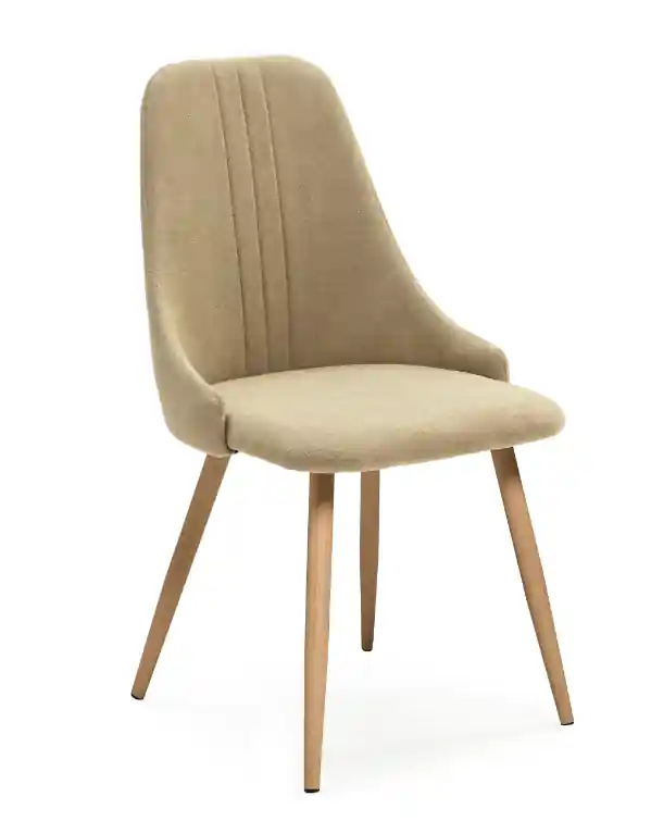 Silla Seul tela verde pata madera - Sillas