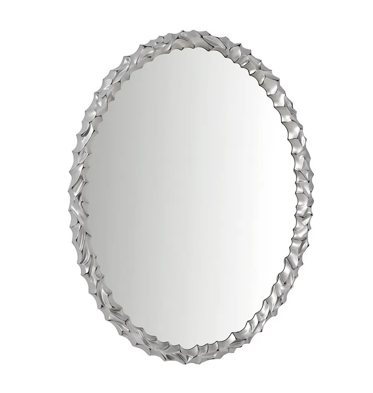 Espejo ovalado plata patinado 70×92 cm - Espejos