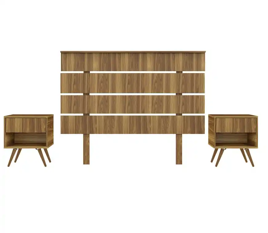 Conjunto dormitorio cabezal mesitas madera roble Nordic - Cabeceros