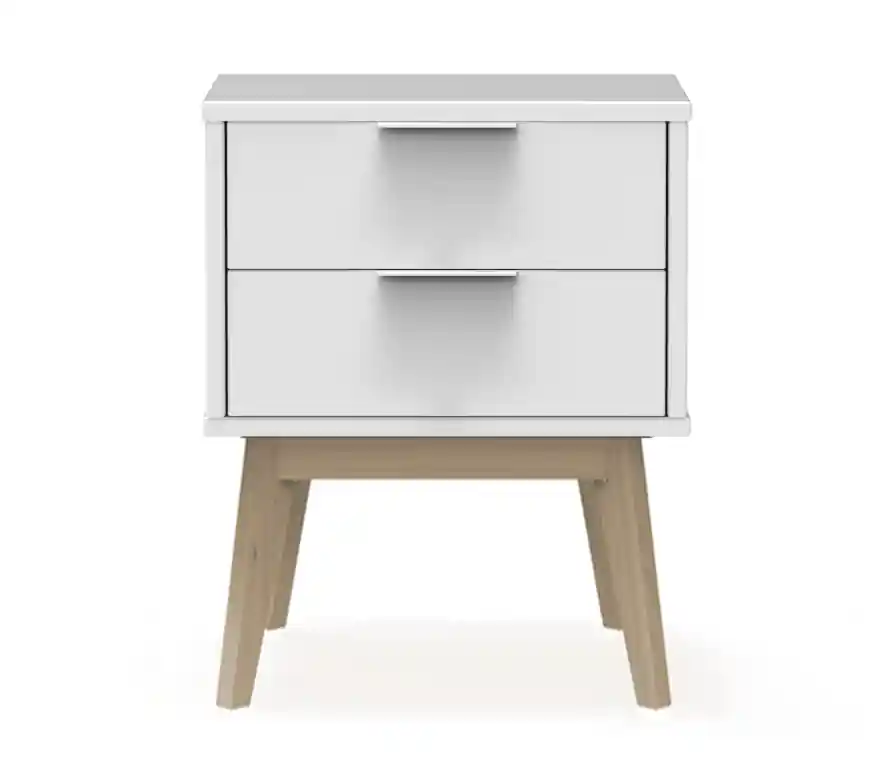 Mesita de noche Campus madera de pino blanco 40x53cm - Mesitas de noche