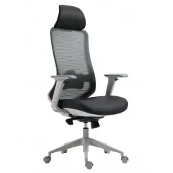 Sillón de oficina ergonómico malla y asiento negro gris - Sillas oficina operativas