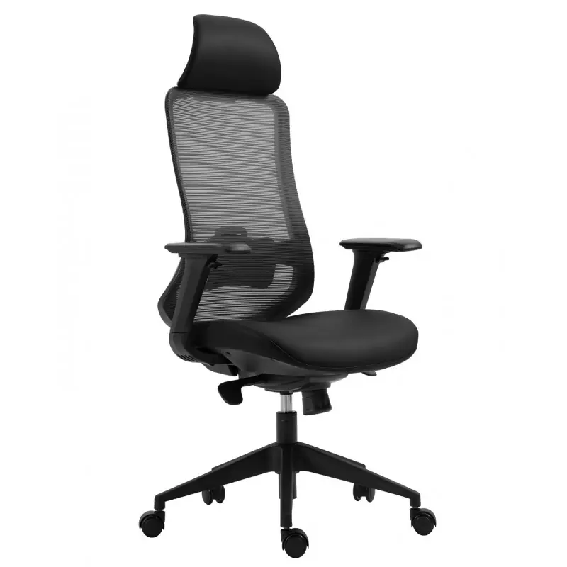 Sillón de oficina ergonómico malla y asiento negro - Sillas oficina operativas