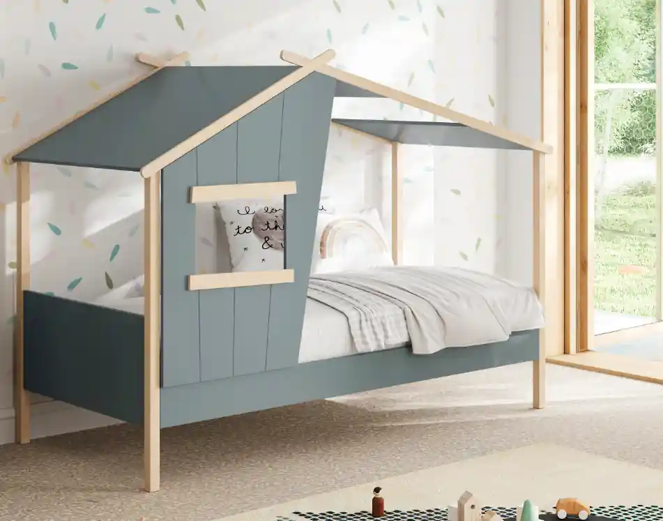 Cama cabaña Luba verde 90x190cm - Camas y canapes
