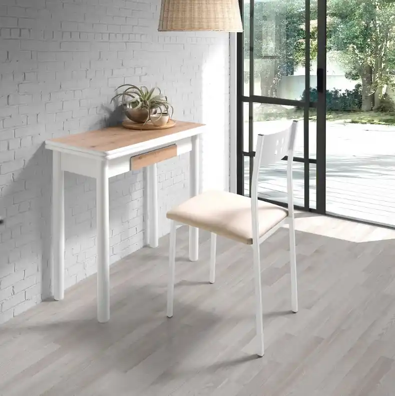Conjunto de cocina capri mesa abatible blanco roble - Conjuntos mueble de cocina