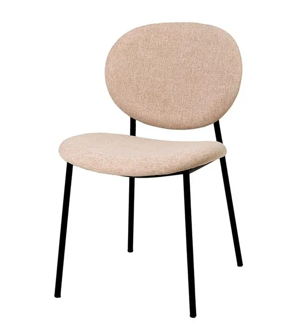 Silla Ursula tela lino beige respaldo oval - Sillas