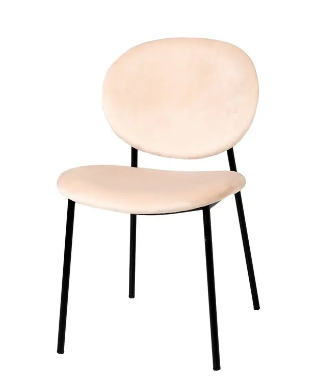 Silla Ursula terciopelo beige respaldo oval - Sillas