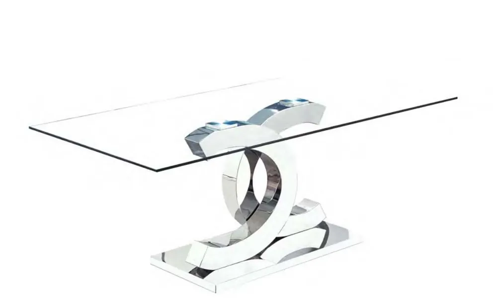 Mesa de centro Chanel cristal acero inoxidable 110×60 cm - Mesas de centro y auxiliares