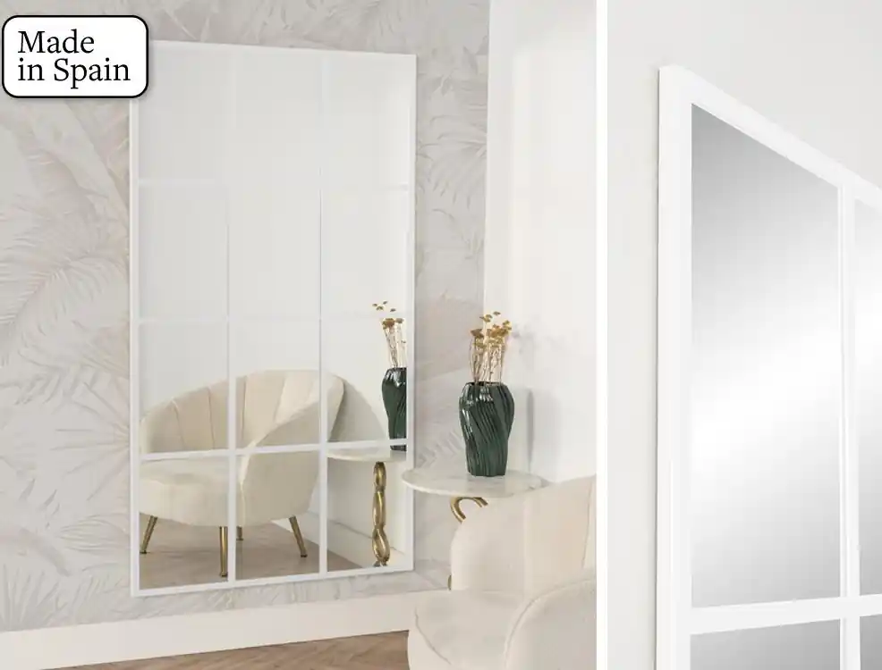 Espejo ventana metal blanco 180×90 cm - Espejos