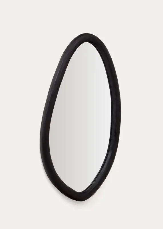 Espejo de madera mungur acabado negro 60×110 cm - Espejos