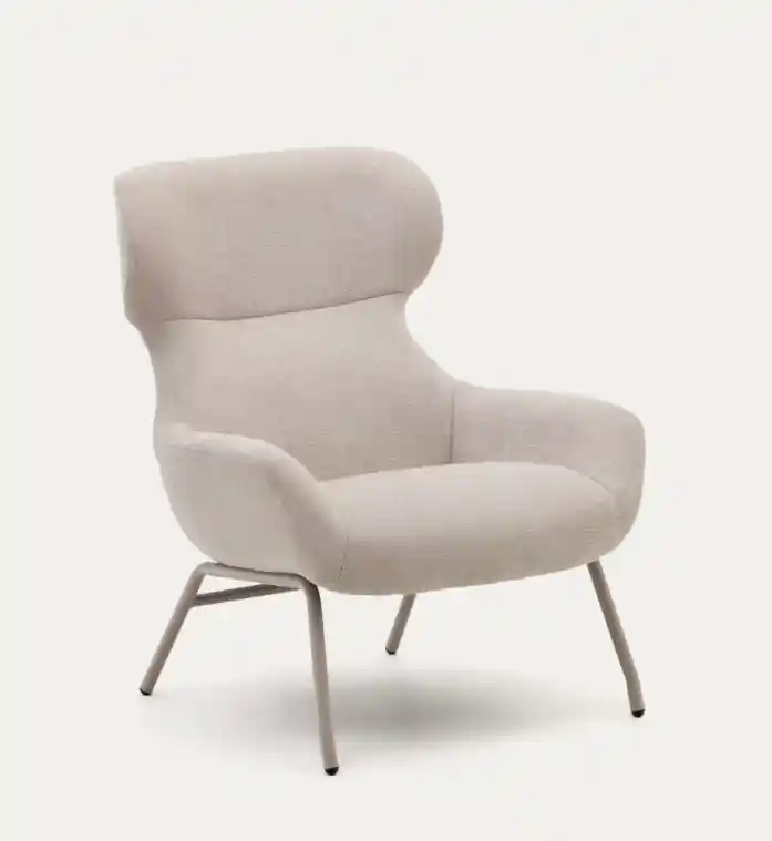 Butaca de diseño Berta chenilla beige - Sillones butacas divanes