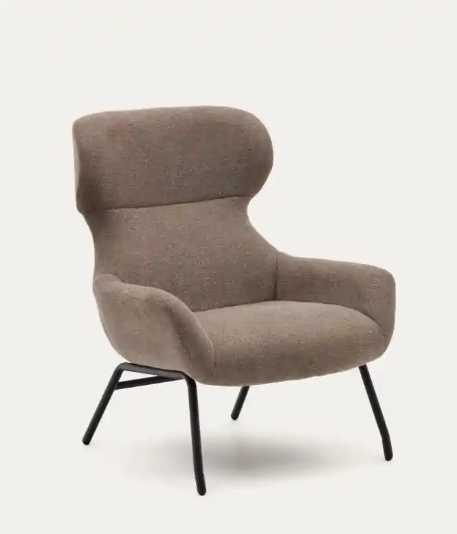 Butaca de diseño Berta chenilla marron - Sillones butacas divanes