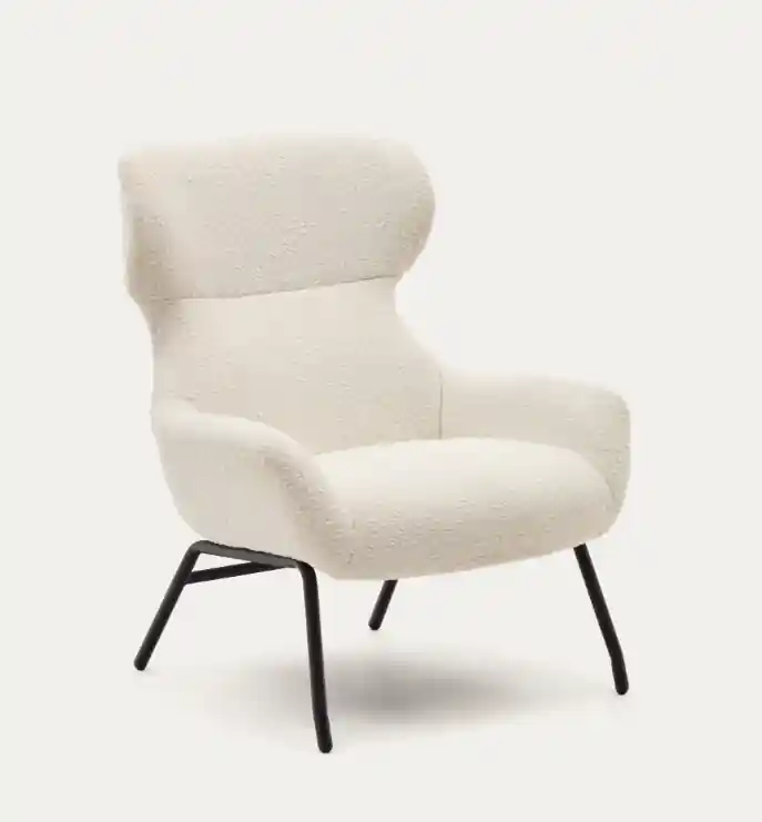 Butaca de diseño Berta borreguito blanco - Sillones butacas divanes