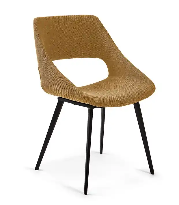 Silla con brazos Art tela mostaza - Sillas
