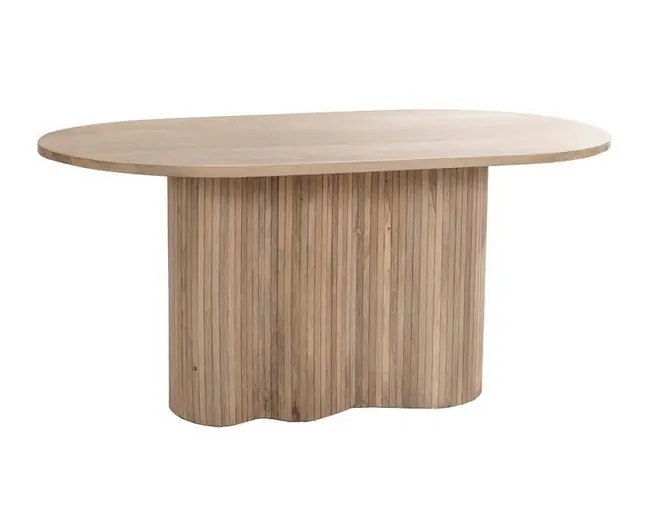Mesa ovalada madera mango natural 160×90 - Mesas de comedor
