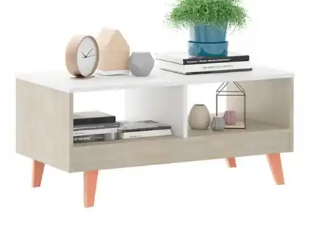 Mesa de centro blanco roble Oslo 90×79 cm - Mesas de centro y auxiliares