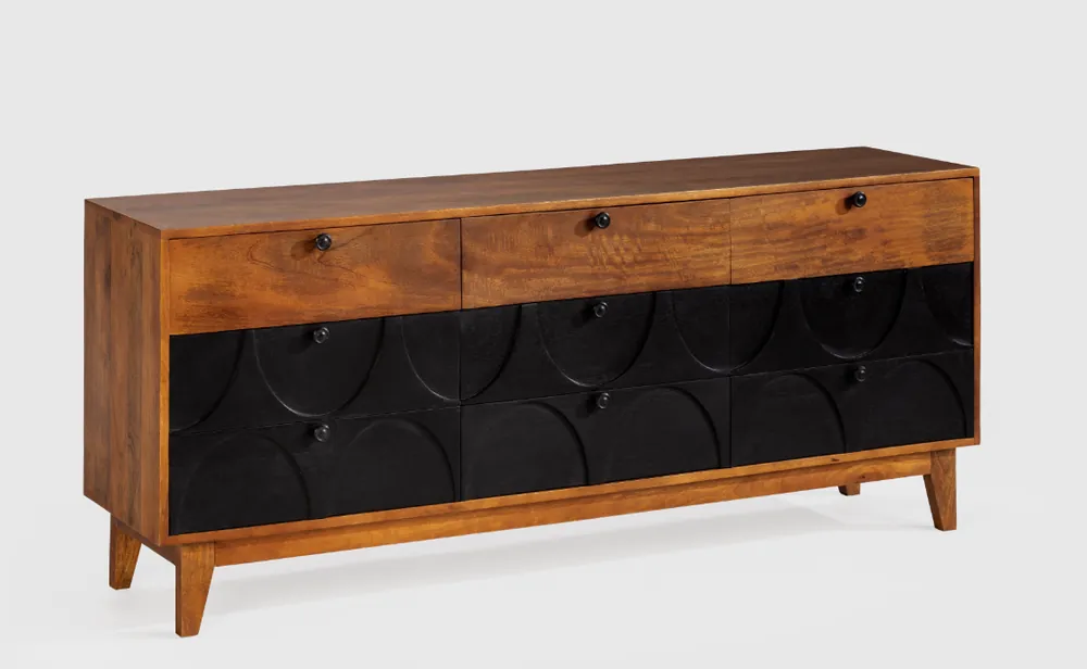 Aparador Delhi madera mango negro 170x40cm - Aparadores