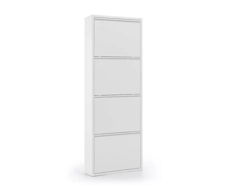 Zapatero metal 4 puertas blanco - Zapateros