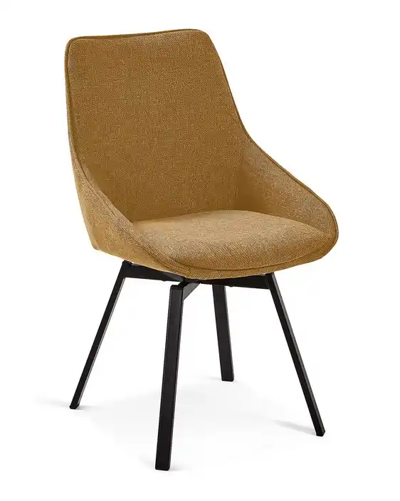 Silla Art tela mostaza giratoria - Sillas