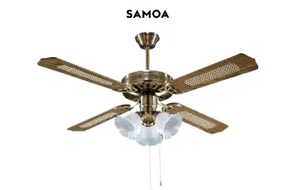 Ventilador de techo con luz Samoa madera roble - Ventiladores de Techo