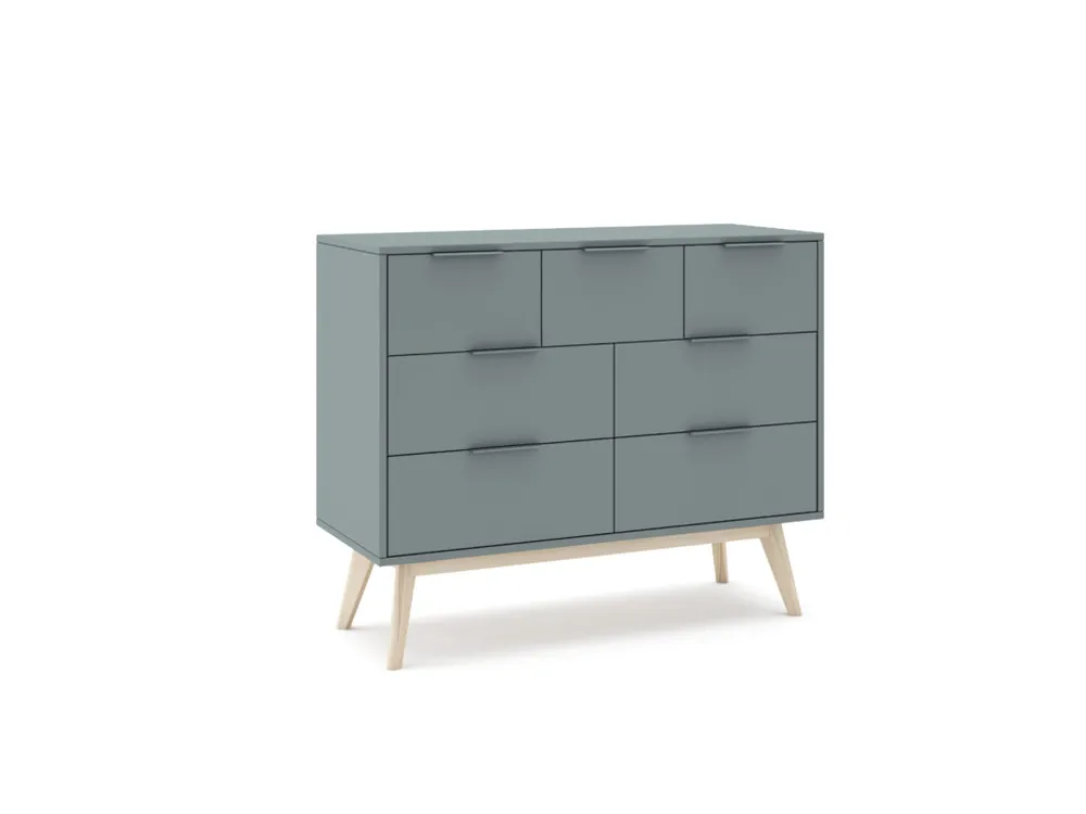 Comoda Pisco madera de pino verde 120x83cm - Comodas Sinfonier