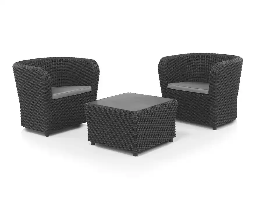 Set terraza ratan redondo antracita Villa - Sofas terraza