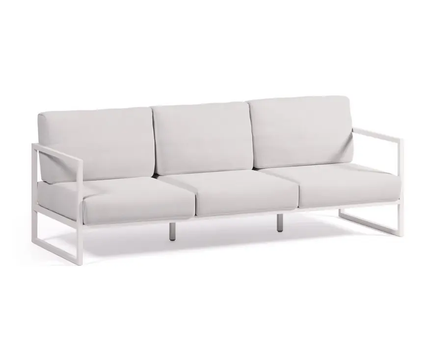 Sofa terraza aluminio blanco 3 plazas vela - Sofas terraza