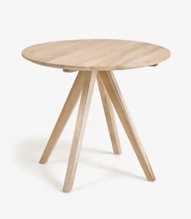 Mesa redonda Mareti madera maciza teca 90cm - Mesas de comedor