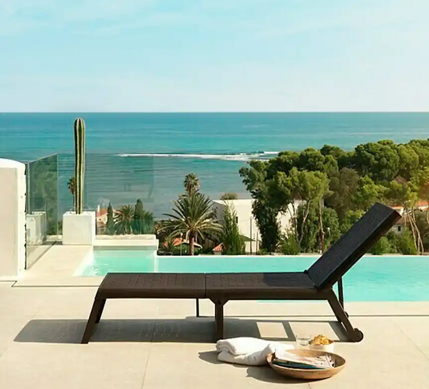 Tumbona plegable ABS wengue positano - Sillas de aluminio