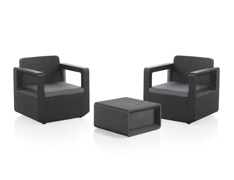 Set terraza poliratan antracita kuramathi 2 plazas - Sofas terraza