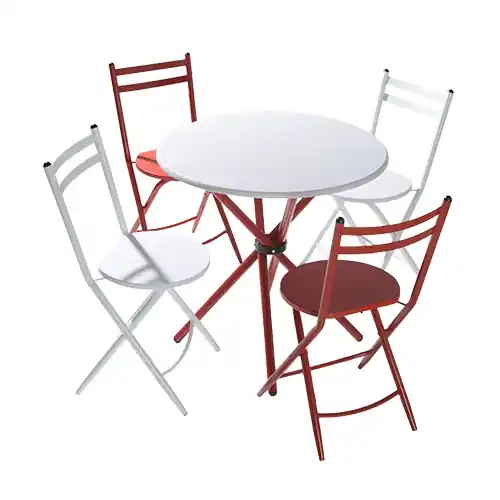 Conjunto de cocina mesa redonda 80 Moulin - Conjuntos mueble de cocina