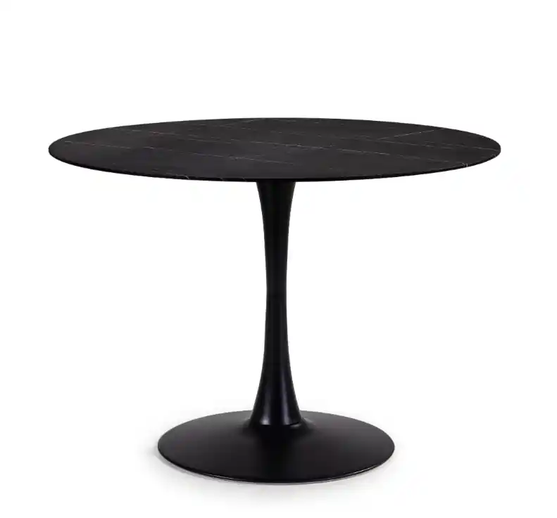 Mesa redonda Ada tulip ceramica negro 110 cm - Mesas de comedor