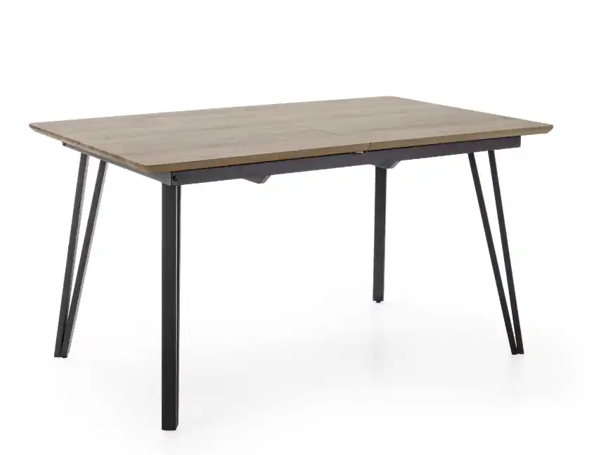 Mesa de comedor extensible Mulan roble pies metal 140/180X90 cm - Mesas de comedor