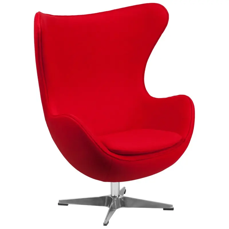 Sillon Egg Cachemir rojo pie cromado - Sillones