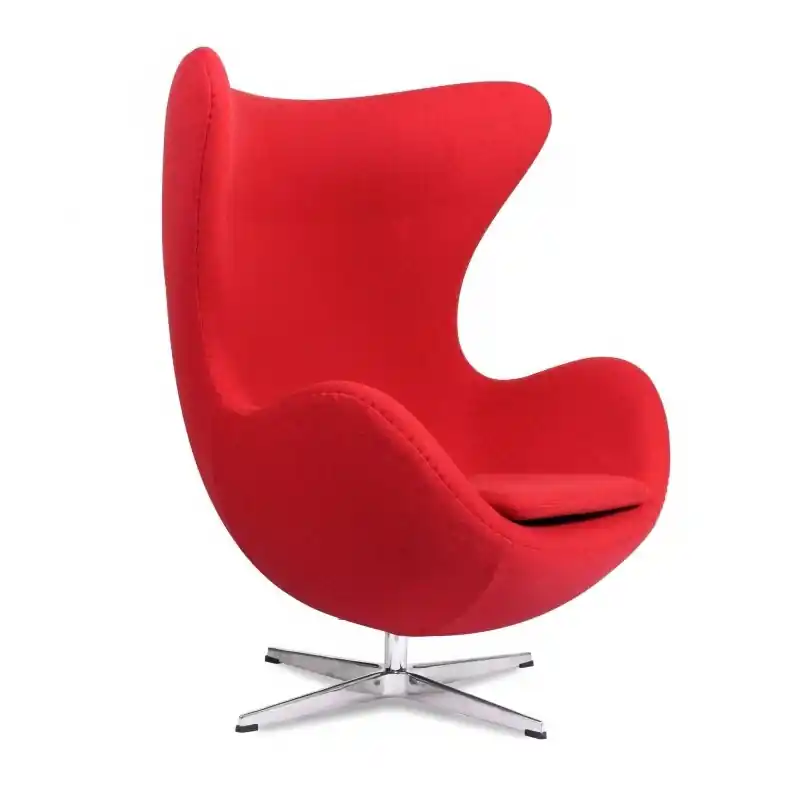 Sillon giratorio Egg tejido cachemira rojo - Sillones