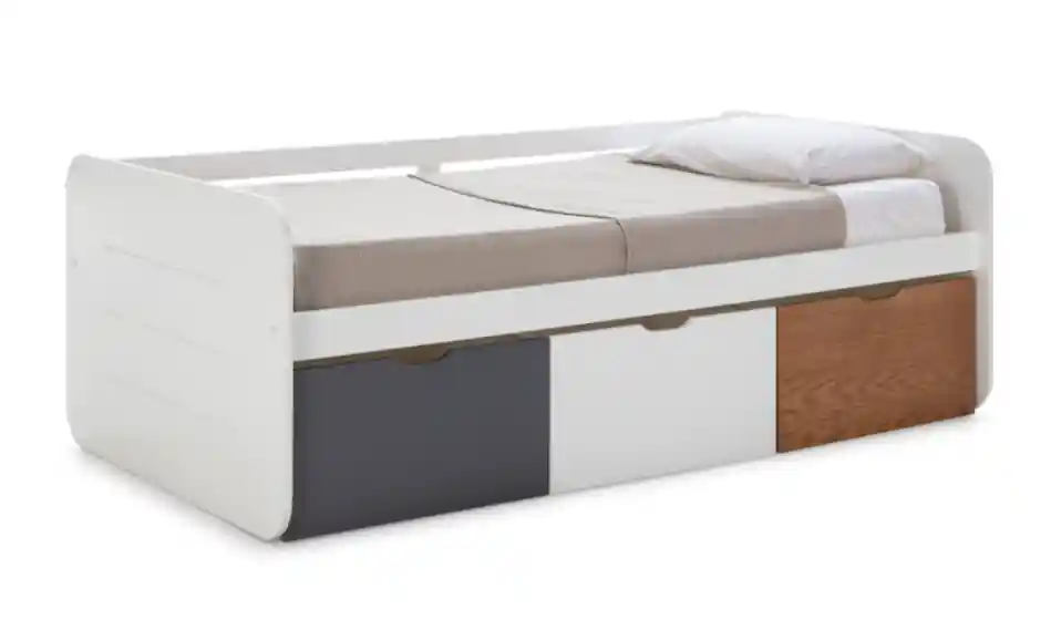 Cama con cajones Redona MDF blanco 90x190cm - Camas y canapes