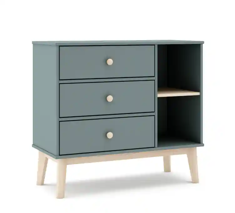 Comoda Esteban madera de pino verde 90cm - Comodas Sinfonier