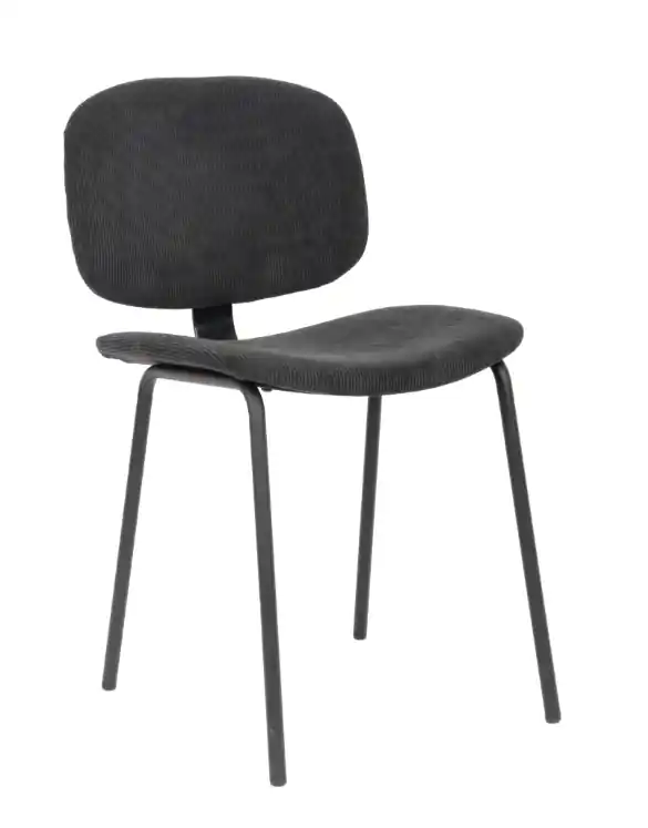 Silla vintage Arus tela de pana negro - Sillas