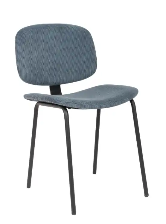 Silla vintage Arus tela de pana azul - Sillas