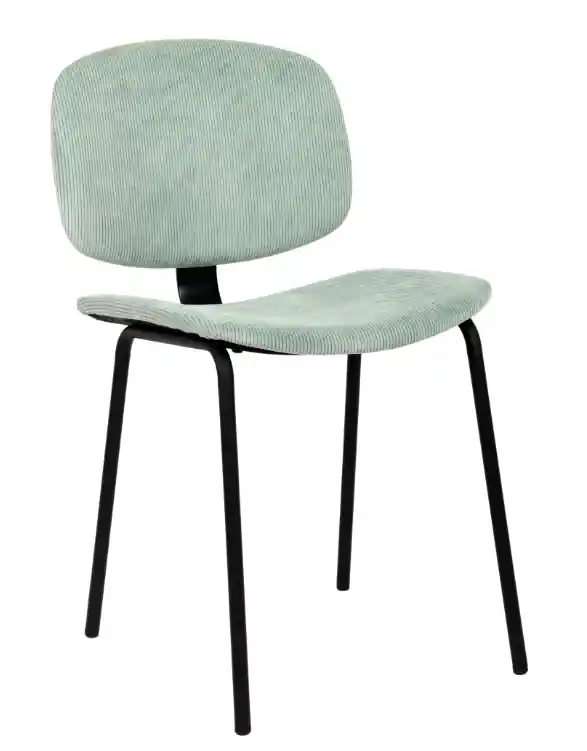 Silla vintage Arus tela de pana aguamarina - Sillas