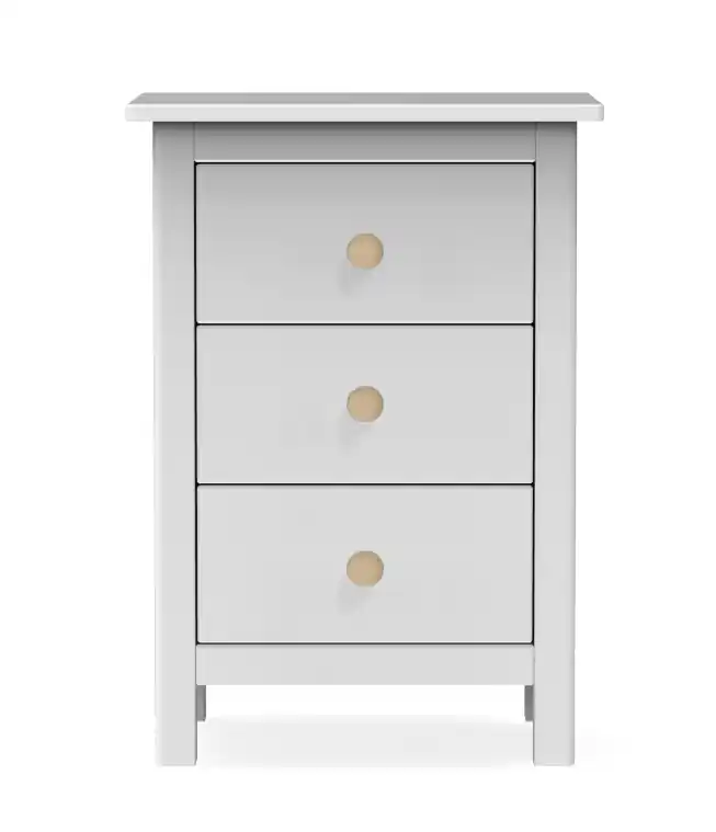 Mesita de noche Max madera de pino blanco 35x65cm - Mesitas de noche