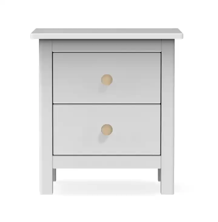 Mesita de noche Max madera de pino blanco 35x49cm - Mesitas de noche