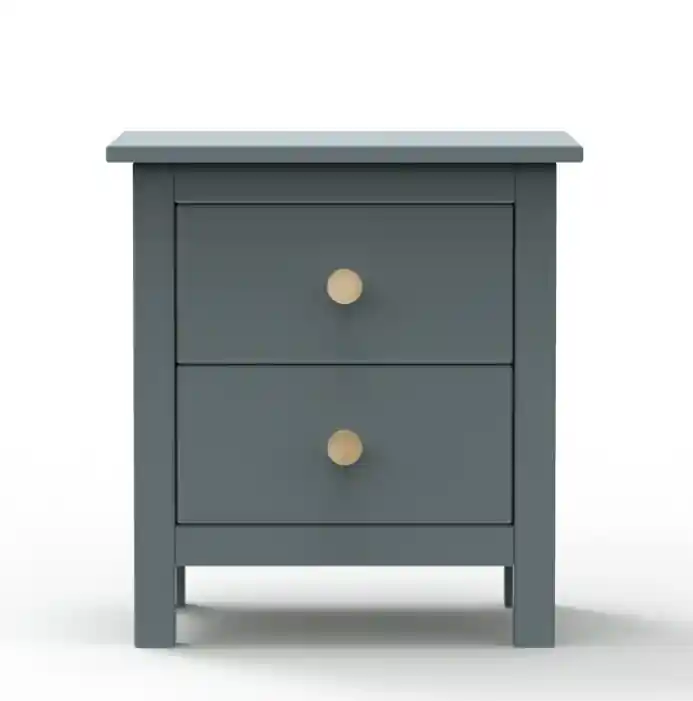 Mesita de noche Max madera de pino verde 35x49cm - Mesitas de noche