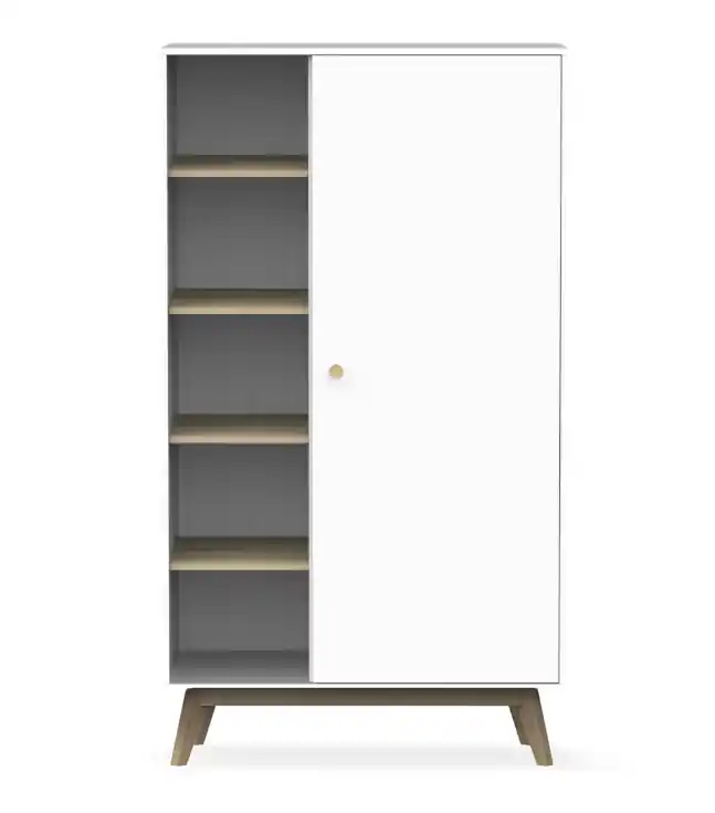 Armario de estilo nordico Esteban madera blanco 181x52cm - Armarios