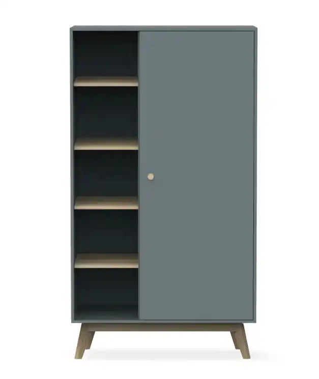 Armario de estilo nordico Esteban madera verde 181x52cm - Armarios