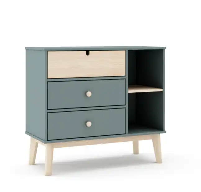 Comoda Esteban madera de pino verde natural 90cm - Comodas Sinfonier
