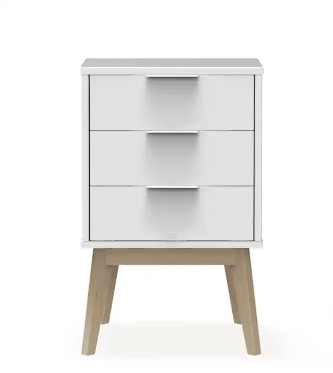 Mesita de noche Campus madera de pino blanco 40x65cm - Mesitas de noche