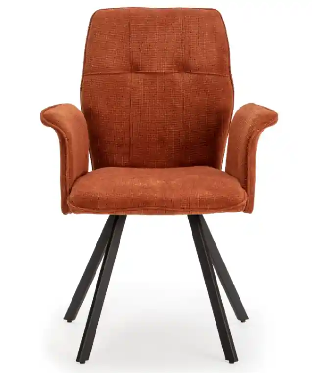 Sillon Mery tela marron patas en acero negro - Sillones butacas divanes