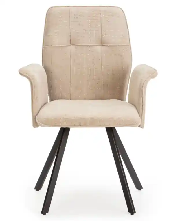 Sillon Mery tela gris claro patas en acero negro - Sillones butacas divanes
