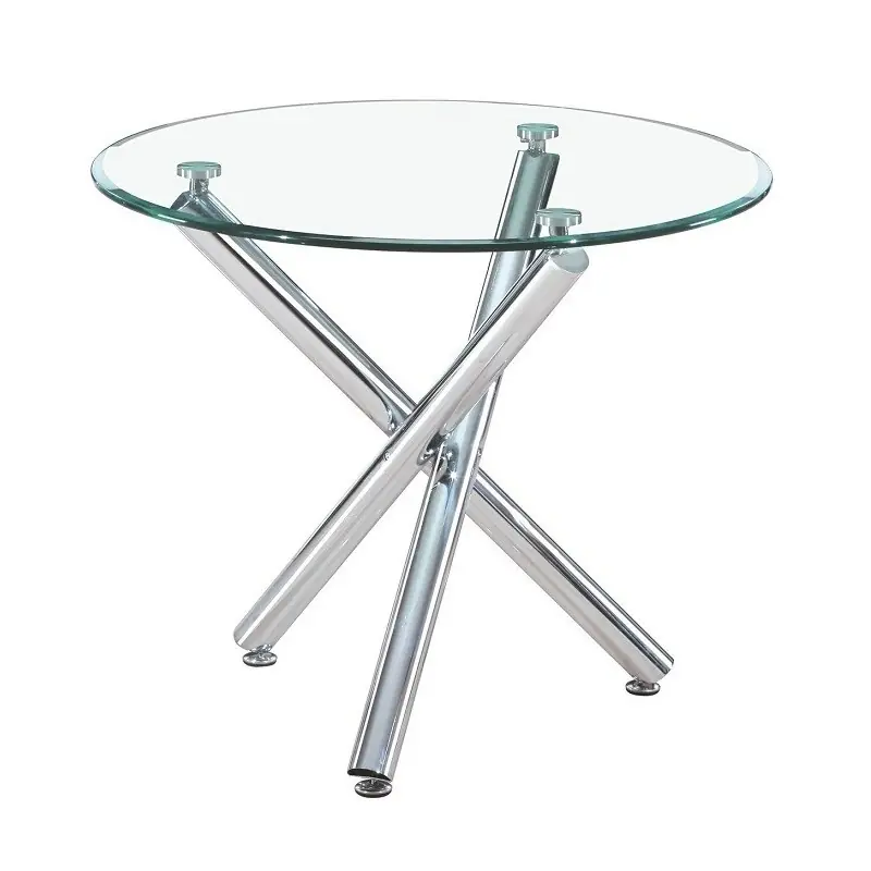 Mesa redonda cristal transparente 90cm dakota - Mesas de centro y auxiliares