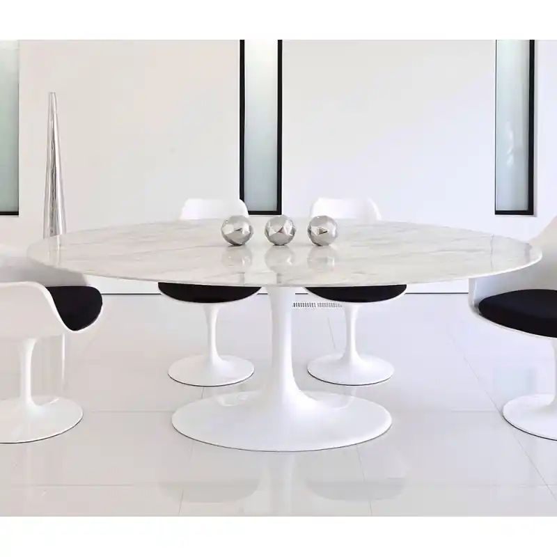 Mesa Tulip mármol carrara blanco 180cm - Mesas